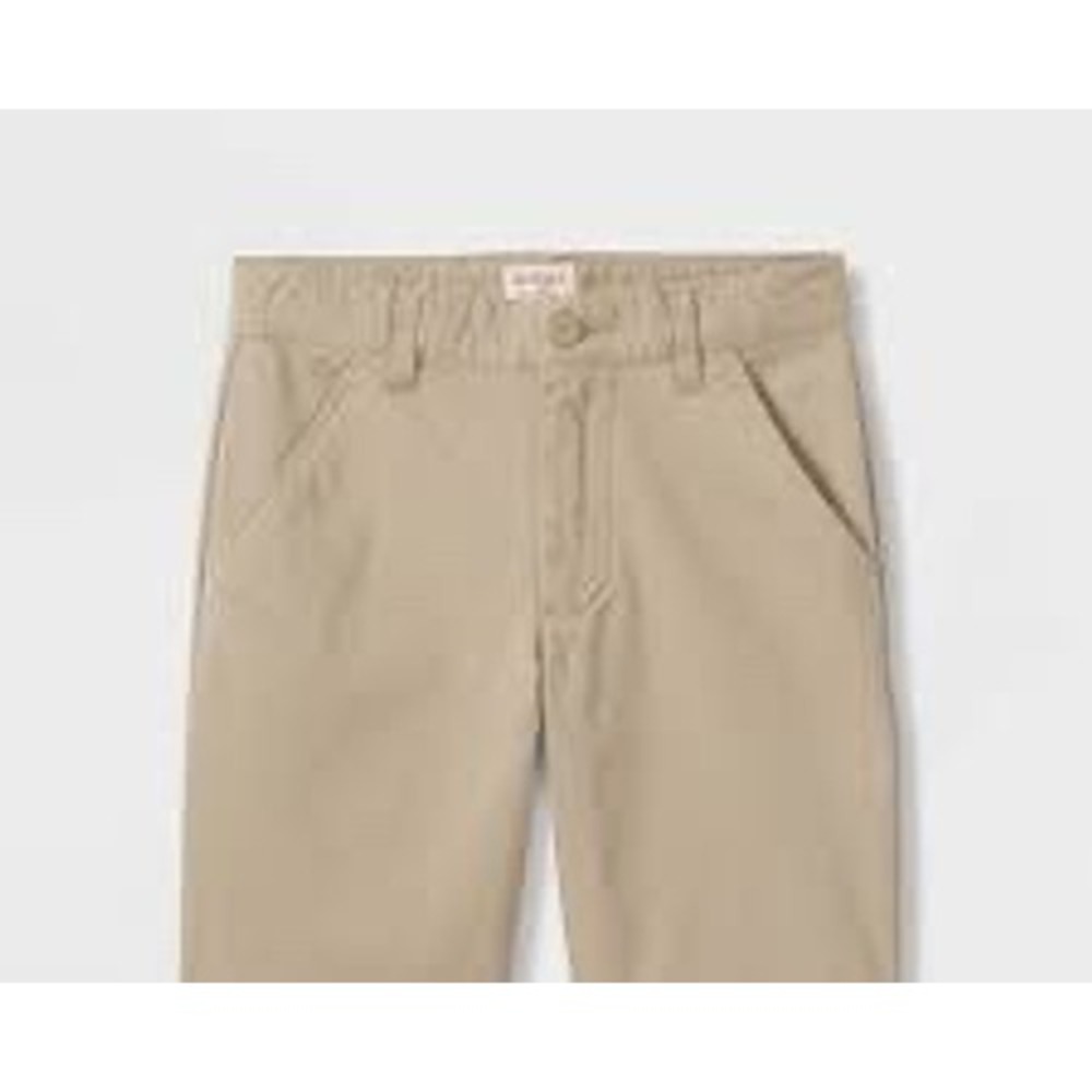Cat & Jack Boys Khaki School Uniform Shorts Stretch Adjustable Waist Tan Size 10